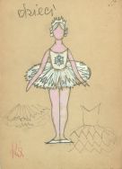 Projekt kostiumu dziecka do sztuki Kr&oacute;lowa Śniegu, premiera 30.12.1960 r. APŁ, Teatr Powszechny w Łodzi, sygn.573,s.16