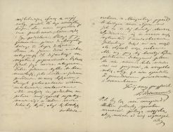 Dwie następne strony listu Dominika Dziewanowskiego do Aleksandra Ostrowskiego z dnia 10 grudnia 1862 r. APŁ, Archiwum Potockich i Ostrowskich z Maluszyna, sygn. II/10. 