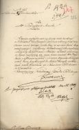 Pismo do prezydenta Łodzi w sprawie zabranych przez powstańc&oacute;w pieniędzy ze Skład&oacute;w Banku Polskiego w Łodzi w dniu 24 kwietnia 1863 r. APŁ, Akta miasta Łodzi, sygn. 705, s. 282.