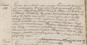 Akt zgonu Władysława Kolasińskiego, aplikanta biura Naczelnika Powiatowego, kt&oacute;ry z dniem 23 stycznia 1863 r. rozpoczął służbę w partii J&oacute;zefa Oksińskiego. APŁ OS, ASC Parafii Rzymskokatolickiej w Szadku, sygn. 114, akt zgonu nr 138.