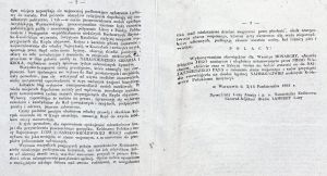 Treść rozkazu dowodzącego gen. hr. Lamberta z 14 października 1861 r. APŁ, Akta gminy Wiskitno, sygn. 3.
