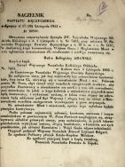 Tekst Rozporządzenia Zarządu Wojennego Naczelnika Oddziału Kaliskiego z 1 listopada 1863 r. APŁ, Akta gminy Chojny, sygn. 46a, k. 13.