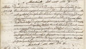 Akt zgonu Napoleona Potockiego. Służył w partii Edmunda Taczanowskiego. Ciężko ranny w bitwie pod Sędziejowicami zmarł 22 listopada 1863 r. APŁ OS, ASC Parafii Rzymskokatolickiej w Stolcu, sygn. 95, akt zgonu nr 53.