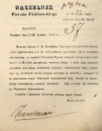 W grudniu 1863 r. cząstkowi naczelnicy wojenni otrzymali polecenie zaprowadzenia ewidencji os&oacute;b dobrowolnie zgłaszających się po powrocie z powstania. APŁ, Akta gminy Wiskitno, sygn. 3.