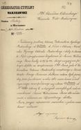 Fragment korespondencji władz administracyjnych Kr&oacute;lestwa Polskiego, prowadzonej po upadku powstania styczniowego z hr. Aleksandrem Ostrowskim. APŁ, Archiwum Potockich i Ostrowskich z Maluszyna, sygn. II/10, s. 187.