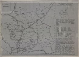 Druga część planu przedstawiającego działania powstańc&oacute;w w wojew&oacute;dztwie kaliskim guberni warszawskiej w latach 1863-1964. APŁ OS, Zbi&oacute;r kartograficzny, sygn. 153.