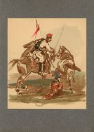Krakus z 1 pułku jazdy krakowskiej, kt&oacute;ry brał udział m.in. w bitwie pod Nową Wsią (19 II 1831). Akwarela Piotra Michałowskiego z tzw. &bdquo;serii krakus&oacute;w&rdquo;, b.d.