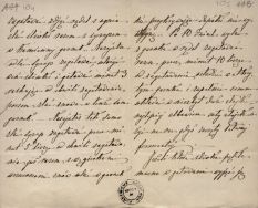 Druga część przepisu na śliwki w occie. APŁ, Archiwum Potockich i Ostrowskich z Maluszyna, sygn. IV/9 p.101, s. 104-105.