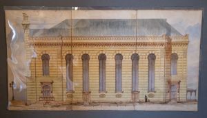 Rysunki ł&oacute;dzkiej synagogi przy ul. Wolborskiej autorstwa architekta Adolfa Zeligsona, fot. Albert Jaworski