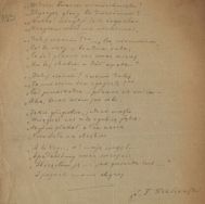 Część 3 wiersza Łza Twardowskiego spisanego przez J.I. Kraszewskiego.  APŁ, Archiwum rodziny Bartoszewicz&oacute;w, sygn. 1554 s.123.
