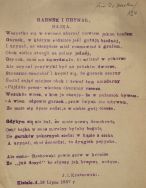 Bajka Garnek i urynał J.I. Kraszewskiego.  APŁ, Archiwum rodziny Bartoszewicz&oacute;w, sygn. 1554 s.124.