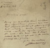 List J.I. Kraszewskiego do Kazimierza Bartoszewicza, 19 luty 1876 r. Drezno.  APŁ, Archiwum rodziny Bartoszewicz&oacute;w, sygn. 3145 s.2.