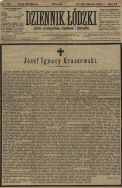 Nekrolog J.I. Kraszewskiego w Dzienniku Ł&oacute;dzkim 22 marzec 1887 r.  Zbiory biblioteczne APŁ, Dziennik Ł&oacute;dzki sygn. 279/Ł.R. R.4 1887 r.