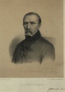 Portret J&oacute;zefa Ignacego Kraszewskiego z okresu wołyńskiego (1838-1859) około 1852 roku.  APŁ, Zbi&oacute;r ikonograficzny APŁ, sygn. O-III K-10.