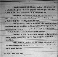 1937 r.: Sprawozdanie z uroczystości w Łodzi w dniu 3 maja  Akta miasta Łodzi, sygn. 13909