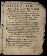 Swiat po Częsci przeyrzany  BRATKOWSKI Daniel - Podczaszy Wendeński, działacz społeczny i poeta, zm. 1702 r.