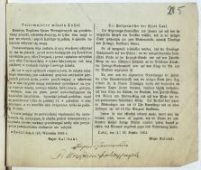 Pismo Policmajstra miasta Łodzi z 1864 r. o braku zgody na trzeci targ miejski Archiwum Państwowe w Łodzi, Akta m. Łodzi, sygn. 610