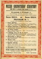 Miejski Kinematograf Oświatowy - program na sezon 1923/1924 Archiwum Państwowe w Łodzi, Akta miasta Łodzi, sygn. 17061