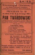 Miejski Kinematograf Oświatowy - program nr 19 na okres od 19-go do 25-go lutego 1923 r. Archiwum Państwowe w Łodzi, Akta miasta Łodzi, sygn. 17061