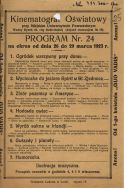 Miejski Kinematograf Oświatowy - program nr 24 na okres od 26-go do 29-go marca 1923 r. Archiwum Państwowe w Łodzi, Akta m. Łodzi, sygn. 17061