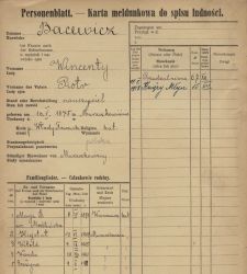 Grażyna Bacewicz. Karta meldunkowa rodziny do spisu ludności z lat 1918-1919