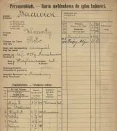Grażyna Bacewicz. Karta meldunkowa rodziny do spisu ludności z lat 1918-1919