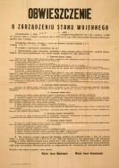 Obwieszczenie o zarządzeniu przez Ministr&oacute;w Spraw Wojskowych i Spraw Wewnętrznych stanu wojennego dla powiatu (miasta) Ł&oacute;dź, Warszawa 1 września 1939 r. [Sąd Okręgowy w Łodzi, sygn. 2479]
