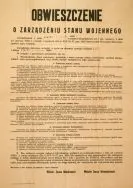 Obwieszczenie o zarządzeniu przez Ministr&oacute;w Spraw Wojskowych i Spraw Wewnętrznych stanu wojennego dla powiatu (miasta) Ł&oacute;dź, Warszawa 1 września 1939 r. [Sąd Okręgowy w Łodzi, sygn. 2479]