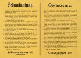 Jedne z pierwszych zarządzeń władz niemieckich w Łodzi, Ł&oacute;dź 13 września 1939 r. [Zbi&oacute;r druk&oacute;w i pism ulotnych, sygn. 402]