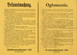 Jedne z pierwszych zarządzeń władz niemieckich w Łodzi, Ł&oacute;dź 13 września 1939 r. [Zbi&oacute;r druk&oacute;w i pism ulotnych, sygn. 402]