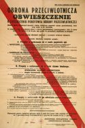 Obwieszczenie o zarządzeniu przez Ministra Spraw Wojskowych pogotowia obrony przeciwlotniczej, Ł&oacute;dź 31 sierpnia 1939 r. [Zbi&oacute;r druk&oacute;w i pism ulotnych, sygn. 484f]