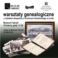 Plakat warsztat&oacute;w genealogicznych. 