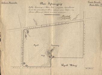 Park Źr&oacute;dliska. Plan sytuacyjny Ogrodu Spacerowego w Mieście Łodzi, 1841 r. [Akta miasta Łodzi, sygn. 227]
