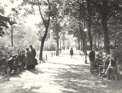 Park im. Moniuszki. Aleja w Parku Kolejowym, przed 1939 r. [Archiwum Włodzimierza Pfeiffera (księgarza i fotografa ł&oacute;dzkiego), sygn. 10]