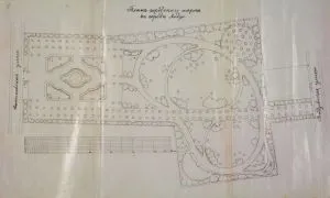 Park im. Sienkiewicza. Park Mikołajewski - plan sytuacyjny, 1894 r. [Rząd Gubernialny Piotrkowski, Wydział Administracyjny, sygn. 2215]