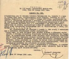 Park im. Mickiewicza. Uchwała Magistratu m. Łodzi z dnia 13.02.1930 r. dotycząca podziału folwarku Julian&oacute;w [Akta m. Łodzi, sygn. 22390]