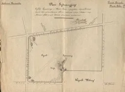 Park Źr&oacute;dliska. Plan sytuacyjny Ogrodu Spacerowego w Mieście Łodzi, 1841 r. [Akta miasta Łodzi, sygn. 227]