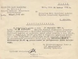 Park im. Moniuszki. Zaświadczenie o powiększeniu Parku Kolejowewgo, 1951 r. [Miejska Rada Narodowa i Zarząd Miejski w Łodzi, Wydział Plantacji, sygn. 11a]