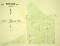 Park Helen&oacute;w. Plan sytuacyjny nieruchomości No 455a położonej w mieście Łodzi - Park Helen&oacute;w [Zakłady Wł&oacute;kiennicze R. Biedermanna Sp&oacute;łka Akcyjna w Łodzi, sygn. 533]