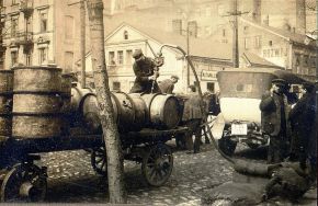 R&oacute;g aleja Kościuszki i ulicy Andrzeja Struga &ndash; stacja benzynowa - 1926-1927