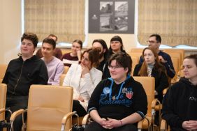 Zajęcia dla student&oacute;w z Katedry Filologii Słowiańskiej Uniwersytetu Ł&oacute;dzkiego w APŁ, fot. M. Dybalski.