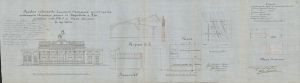 Projekt budynku lecznicy dla zwierząt przy Szosie Milscha 14, 1894 r. Rząd Gubernialny Piotrkowski