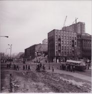 Budowa trasy W-Z w Łodzi lata 70-te XX w. zdj. A. Wach
