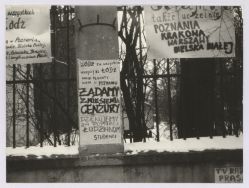 Strajk student&oacute;w ł&oacute;dzkich, Instytut Historii Uniwersytetu Ł&oacute;dzkiego ul. Buczka 27 14.02.1981 zdj. R.Kasprowicz