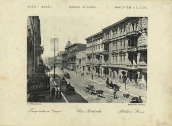 Ul. Piotrkowska widok og&oacute;lny, z cyklu Widoki m. Łodzi, fot. B. Wilkoszewski, 1896 r. 