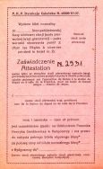 Zaświadczenie Dyrekcji Gdańskiej PKP wystawione dla uczestnika zjazdu zorganizowanego w związku z odsłonięciem w 1927 roku w Bydgoszczy pierwszego w Polsce pomnika Henryka Sienkiewicza.