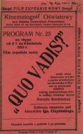 Zapowiedź &bdquo;Quo vadis&rdquo; wg Henryka Sienkiewicza w Miejskim Kinematografie Oświatowym w Łodzi. Program nr 25 na okres od 1 do 8 kwietnia 1923 r.