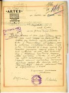 Pismo Zarządu Zrzeszenia Artyst&oacute;w Plastyk&oacute;w we Lwowie do Magistratu m. Łodzi wyrażające poparcie decyzji przyznania  Wł. Strzemińskiemu Nagrody m. Łodzi w 1932 r.